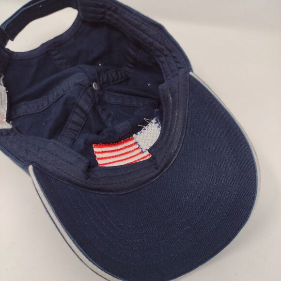 American Flag Strapback Hat Blue OSFA Adjustable Embroidered Patriotic Sweda - Picture 6 of 8